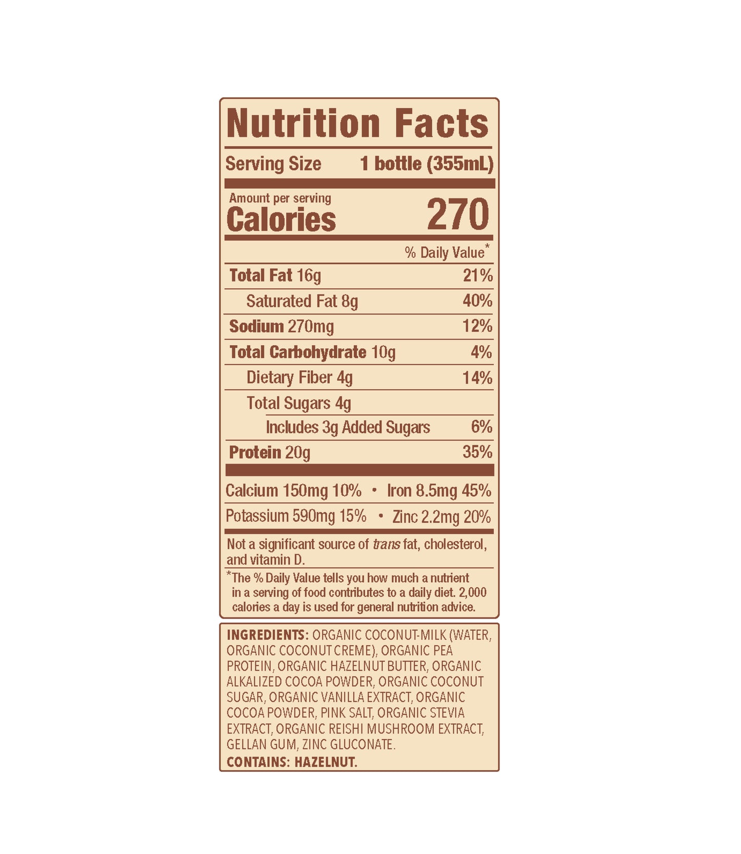 20g Hazelnut Chocolate Protein Shake