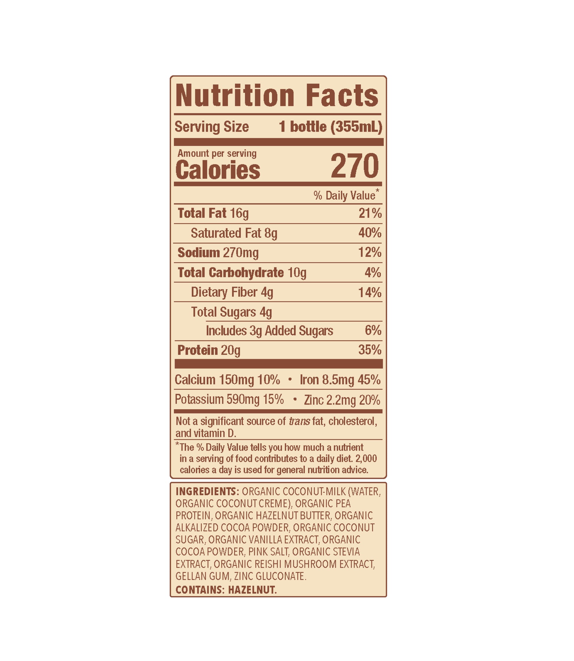 20g Hazelnut Chocolate Protein Shake