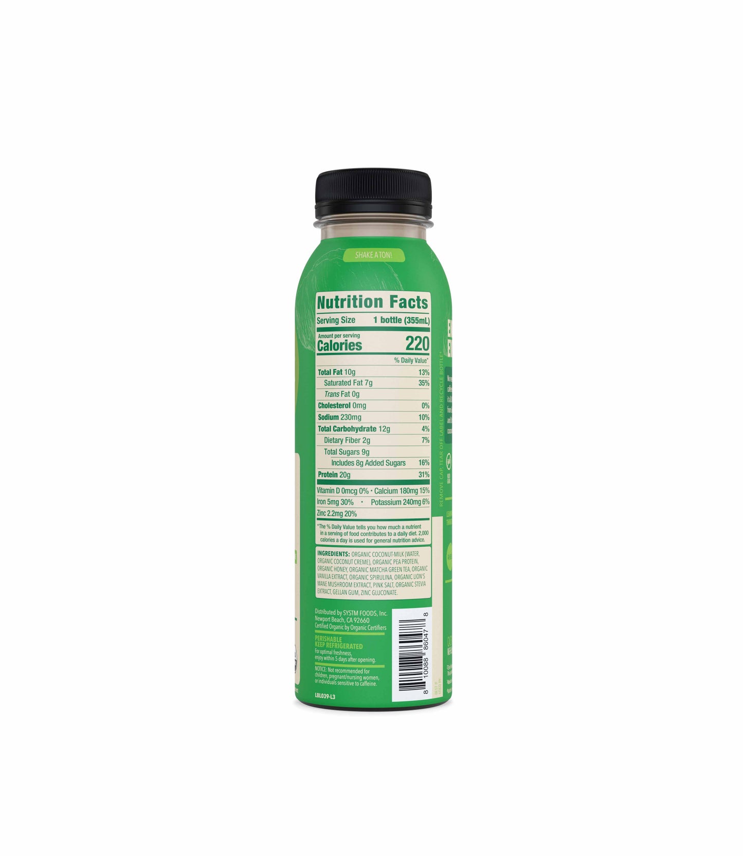 20g Matcha Latte Protein Shake