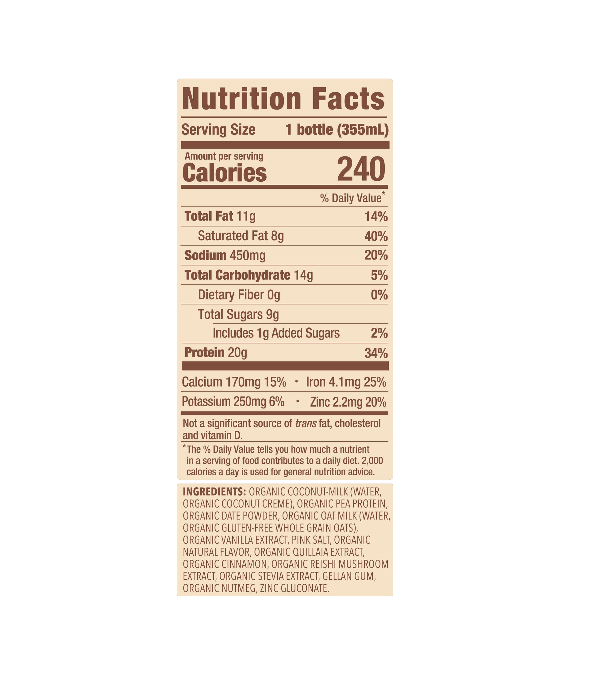 20g Oatmeal Cookie Protein Shake