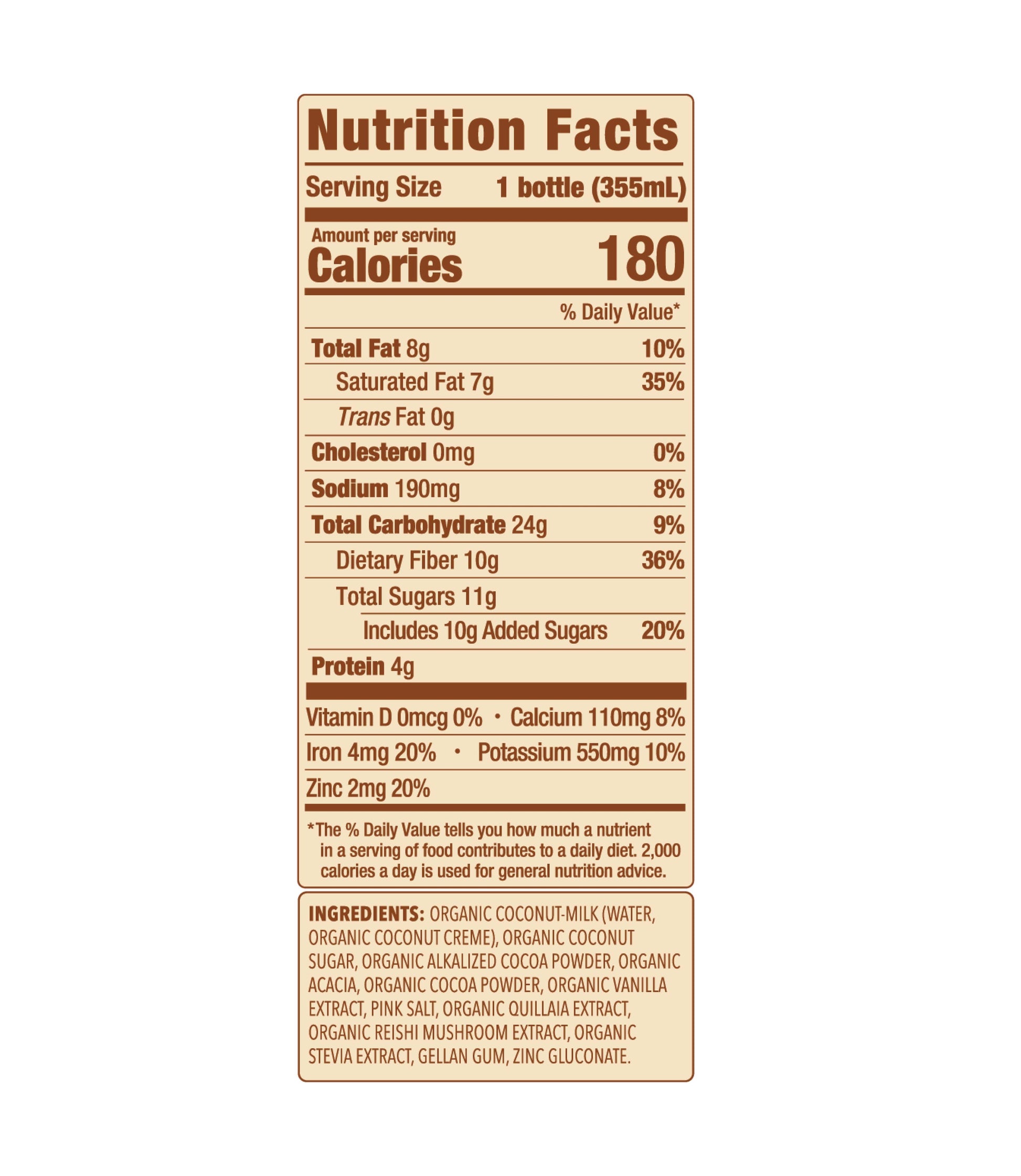 Reishi Chocolate Plant Based Shake